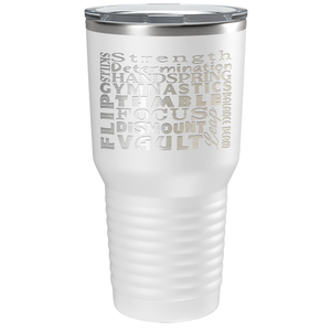 Gymnastics Strength and Focus Laser Engraved on Stainless Steel Gymnastics Tumbler