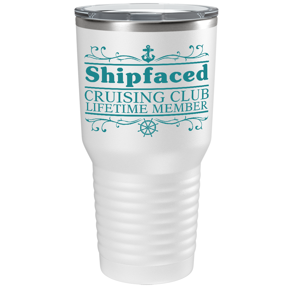 Shipfaced Cruising Club on White 30 oz Stainless Steel Tumbler