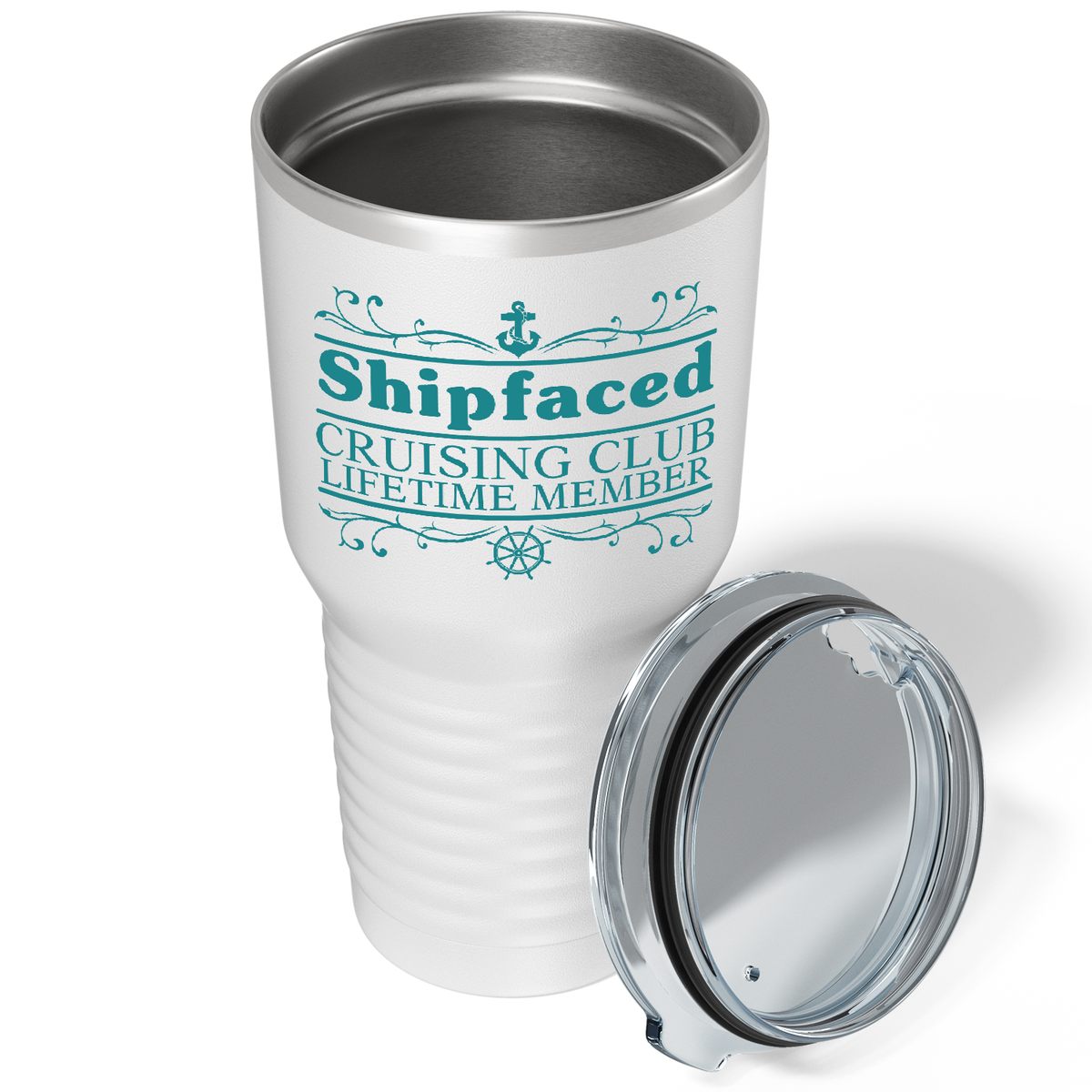 Shipfaced Cruising Club on White 30 oz Stainless Steel Tumbler