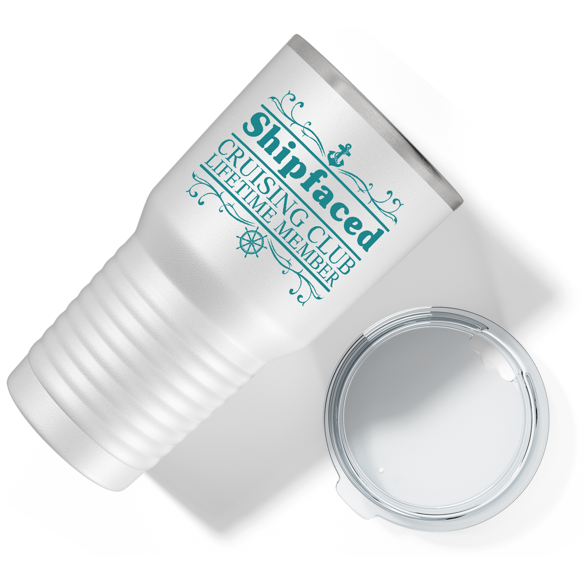 Shipfaced Cruising Club on White 30 oz Stainless Steel Tumbler