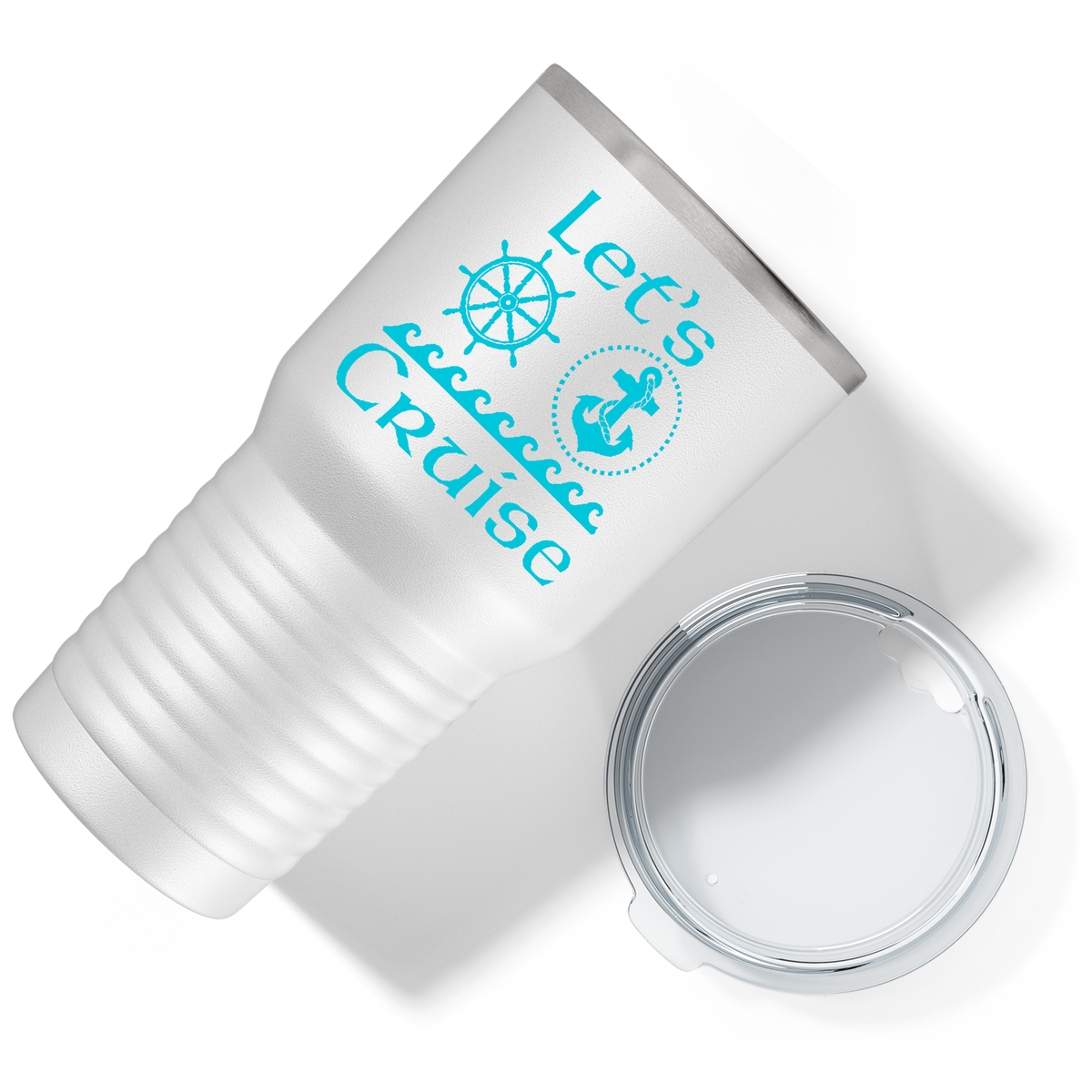 Lets Cruise Boat on White 30 oz Stainless Steel Tumbler