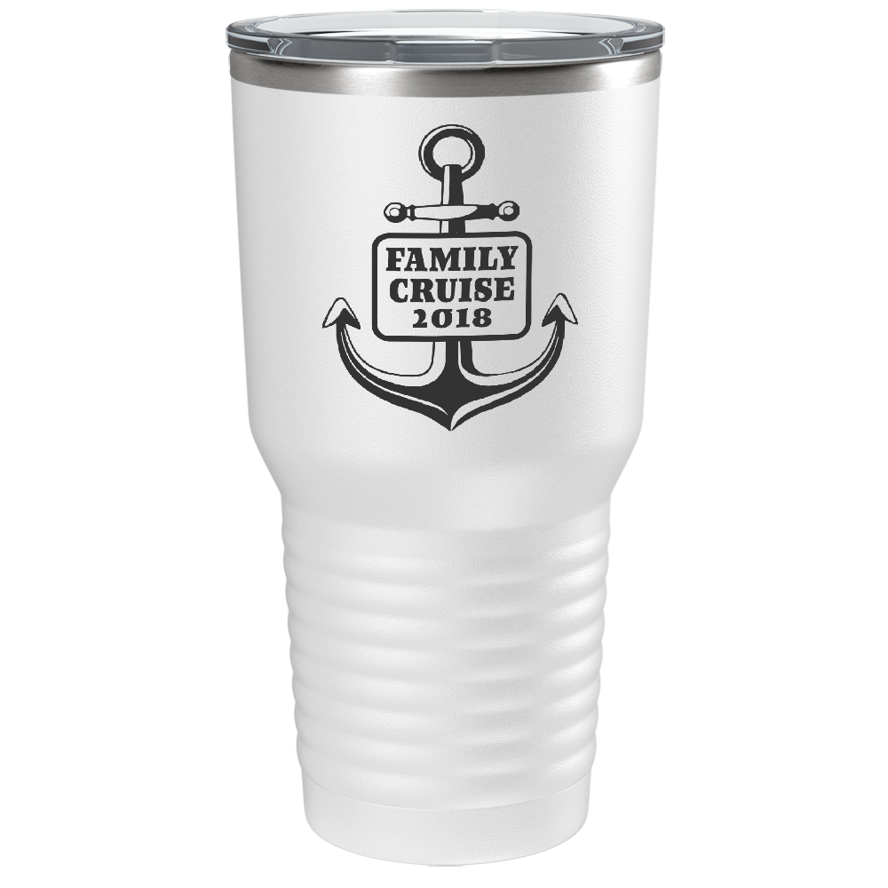 Family Cruise on White 30 oz Stainless Steel Tumbler