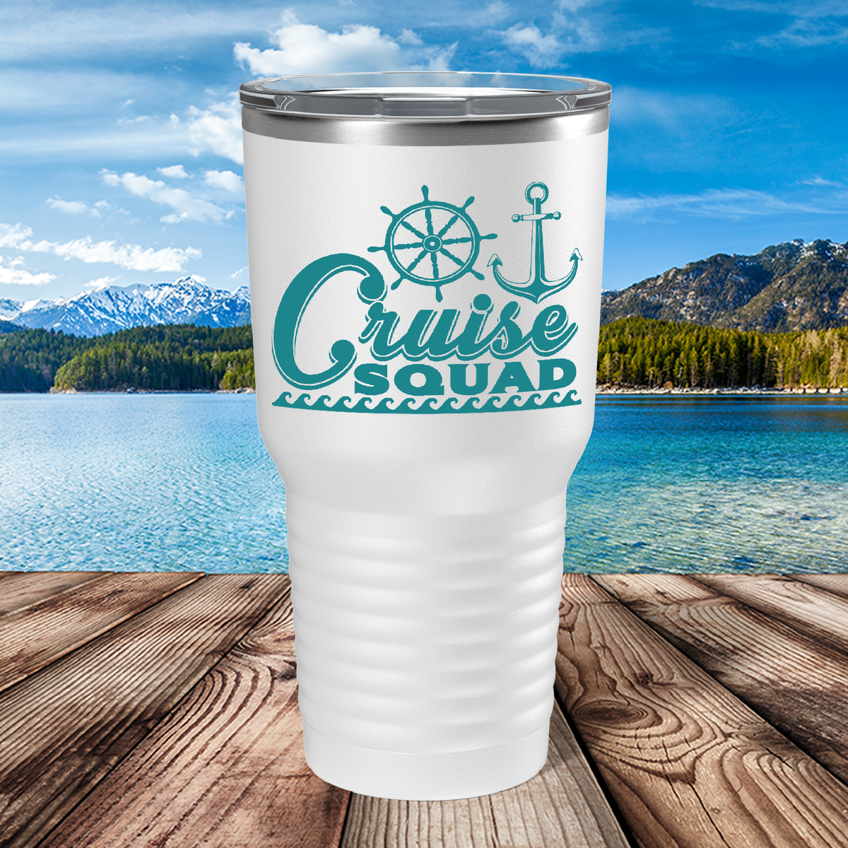 Cruise Squad on White 30 oz Stainless Steel Tumbler