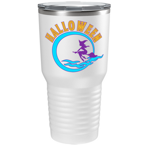 Flying Witch in the Moon Light on Stainless Steel Halloween Tumbler