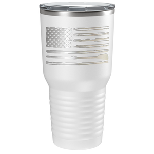 Crew American Flag Laser Engraved on Stainless Steel Crew Tumbler