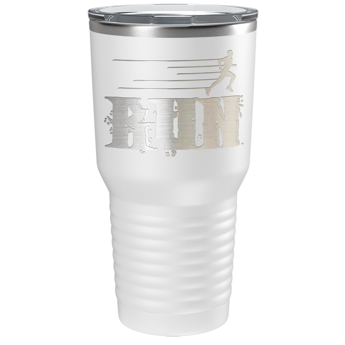 Run Laser Engraved on Stainless Steel Cross Country Tumbler
