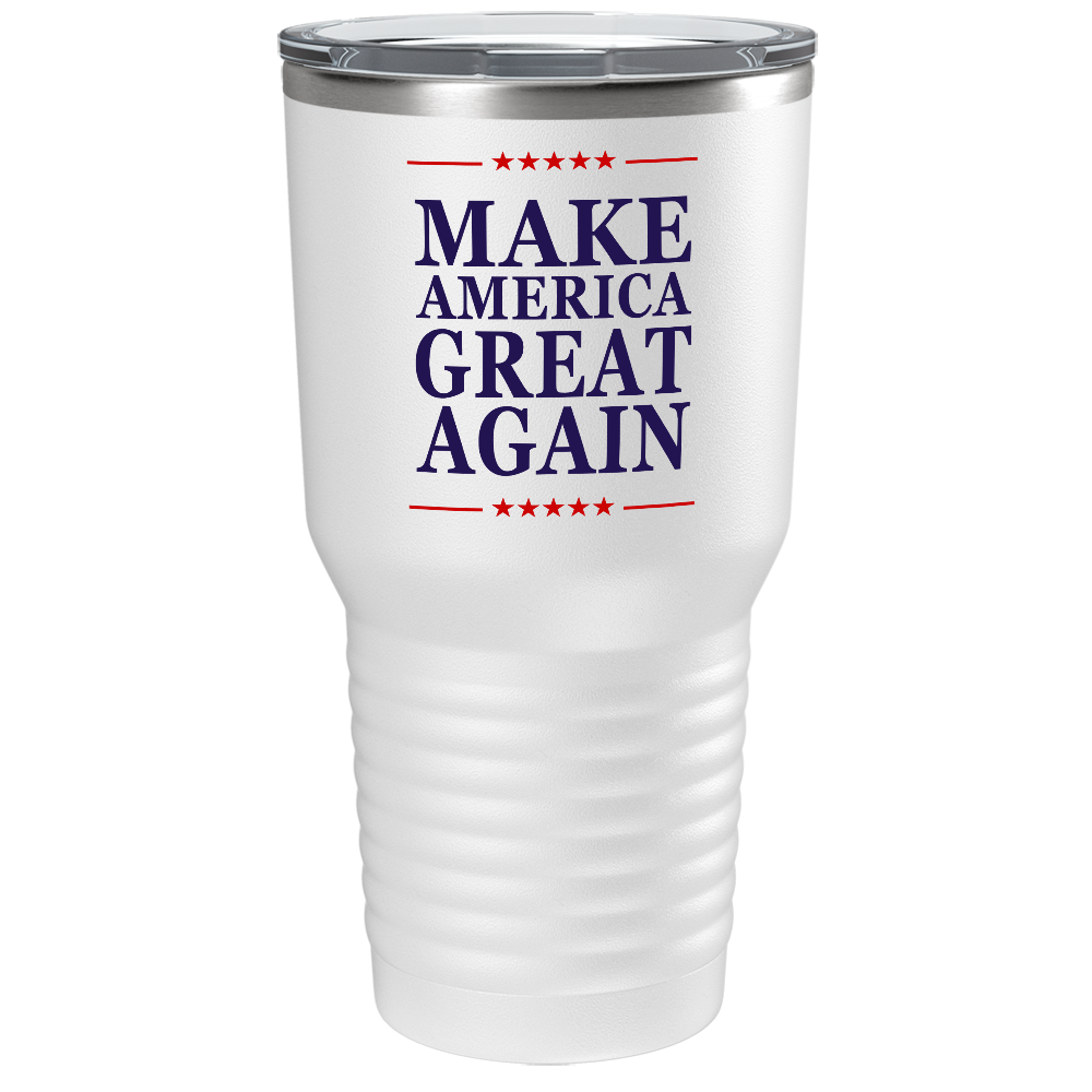 Make America Great Again MAGA on White 30 oz Political Tumbler