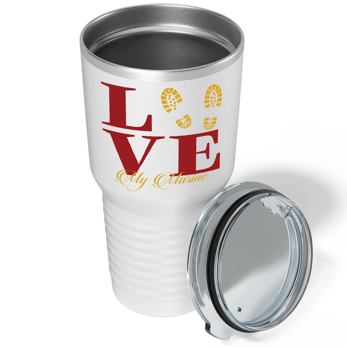 Marine Love on White 30 oz Stainless Steel Tumbler