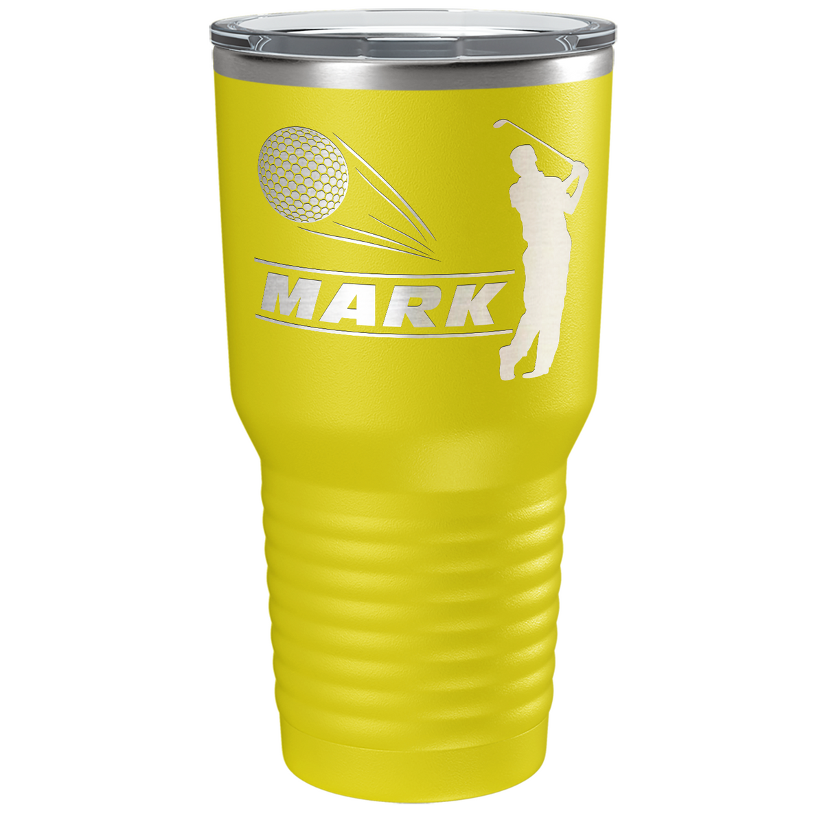 Personalized Golfer Laser Engraved on Stainless Steel Golf Tumbler