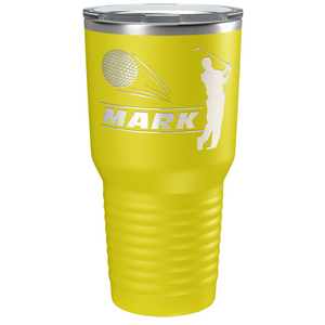 Personalized Golfer Laser Engraved on Stainless Steel Golf Tumbler