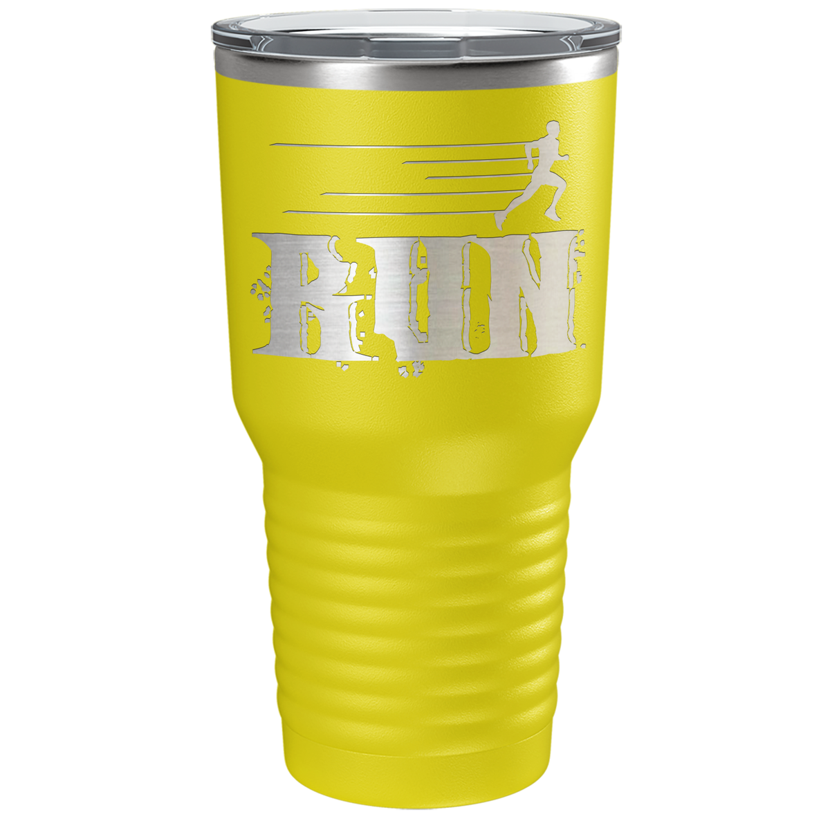 Run Laser Engraved on Stainless Steel Cross Country Tumbler