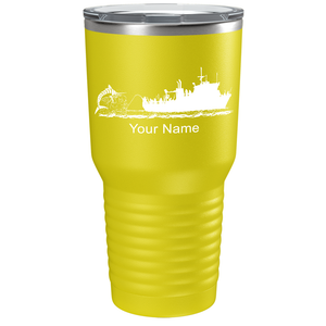 Marlin Boat Fishing on Stainless Steel Fishing Tumbler