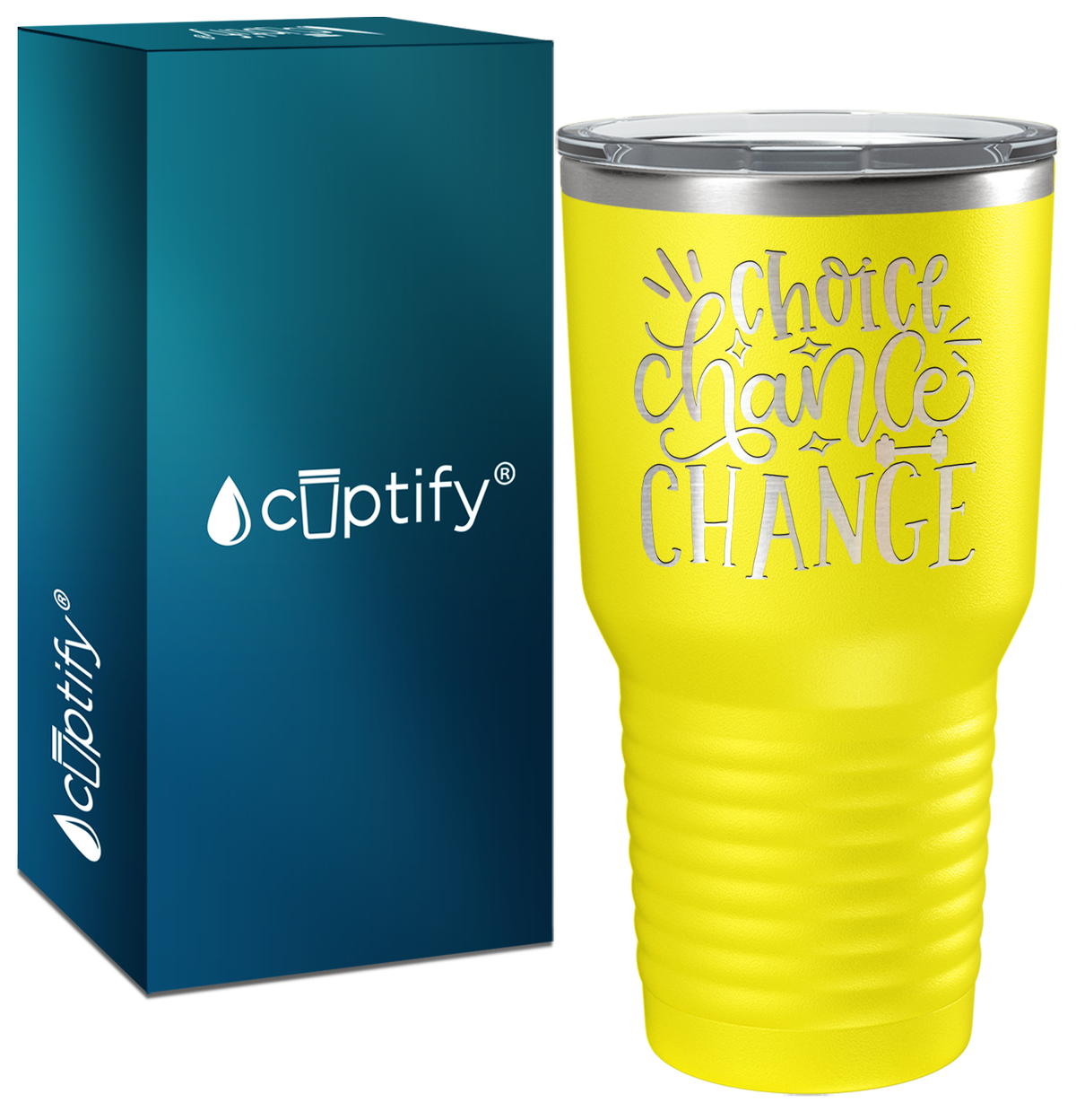 Choice Chance Change Laser Engraved on Stainless Steel Motivational Tumbler