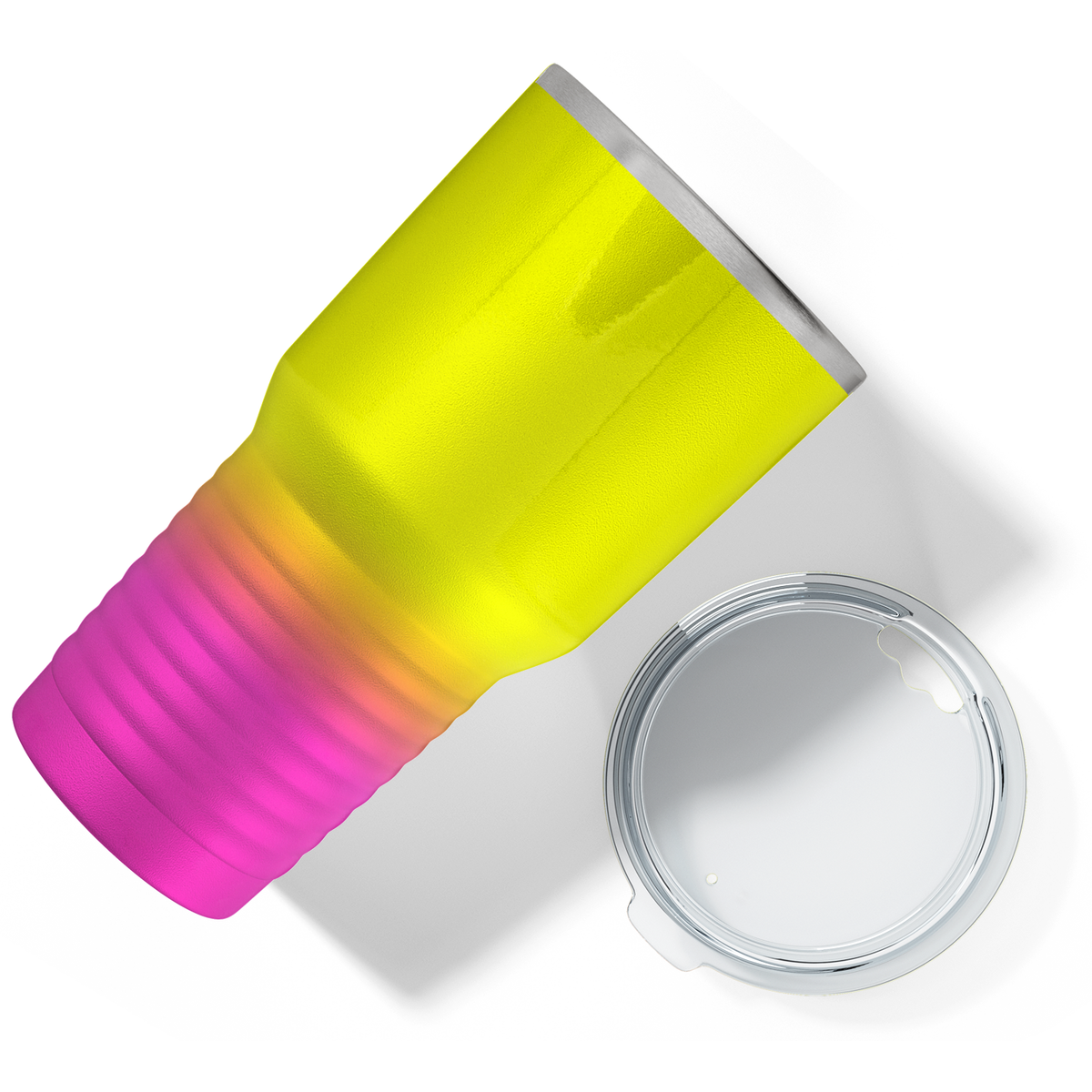 Custom Laser Engraved 30oz Yellow Pink Ombre Stainless Steel Tumbler