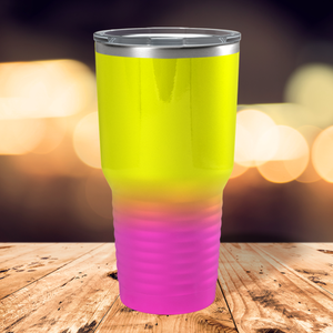 Custom Laser Engraved 30oz Yellow Pink Ombre Stainless Steel Tumbler