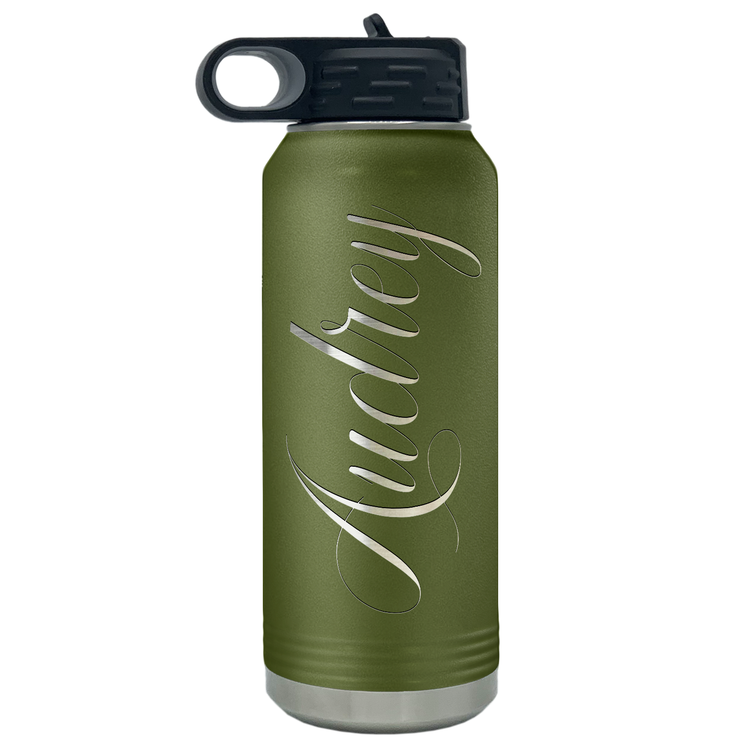 Cuptify Personalized Laser Engraved on Army Green Sports Bottle