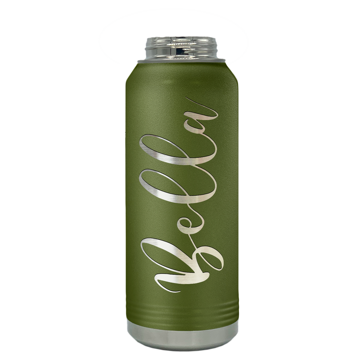 Cuptify Personalized Laser Engraved on Army Green Sports Bottle