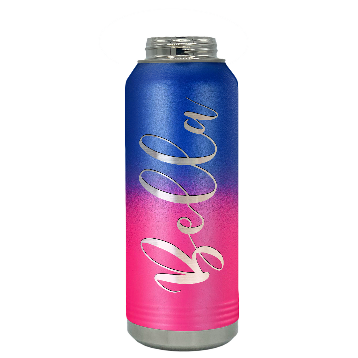 Cuptify Personalized Laser Engraved on Blue Pink Ombre Sports Bottle