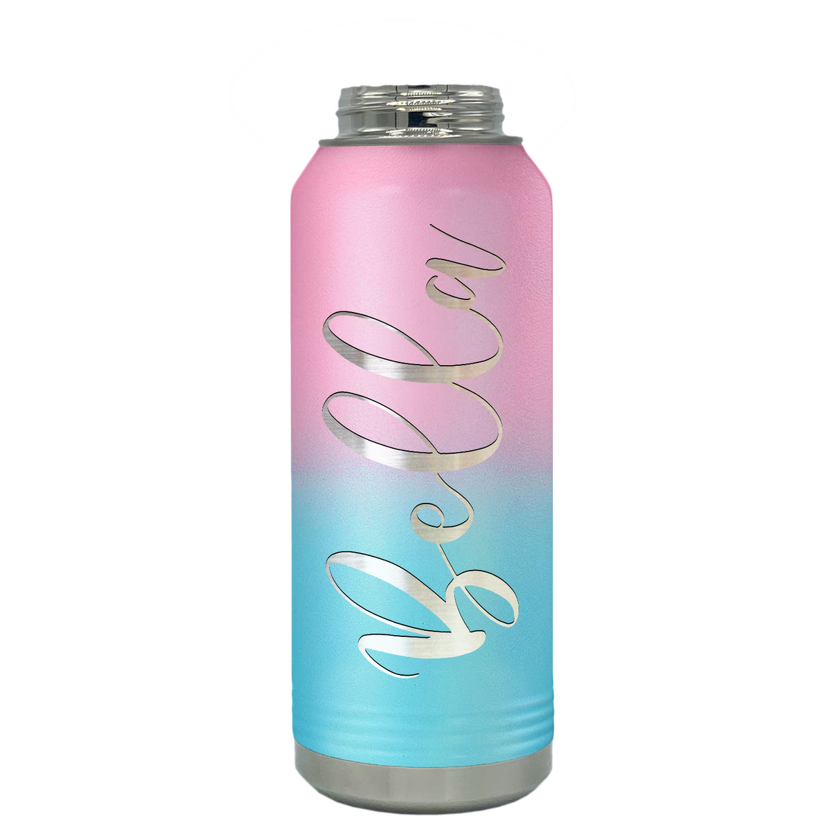 Cuptify Personalized Laser Engraved on Bubble Gum Ombre Sports Bottle