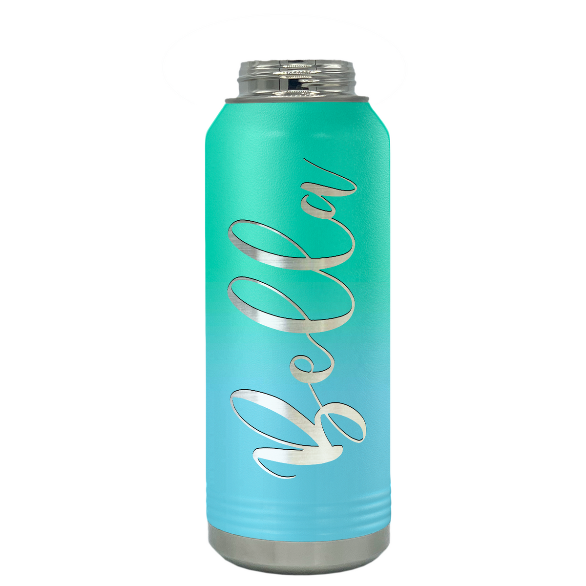 Cuptify Personalized Laser Engraved on Mint Blue Ombre Sports Bottle