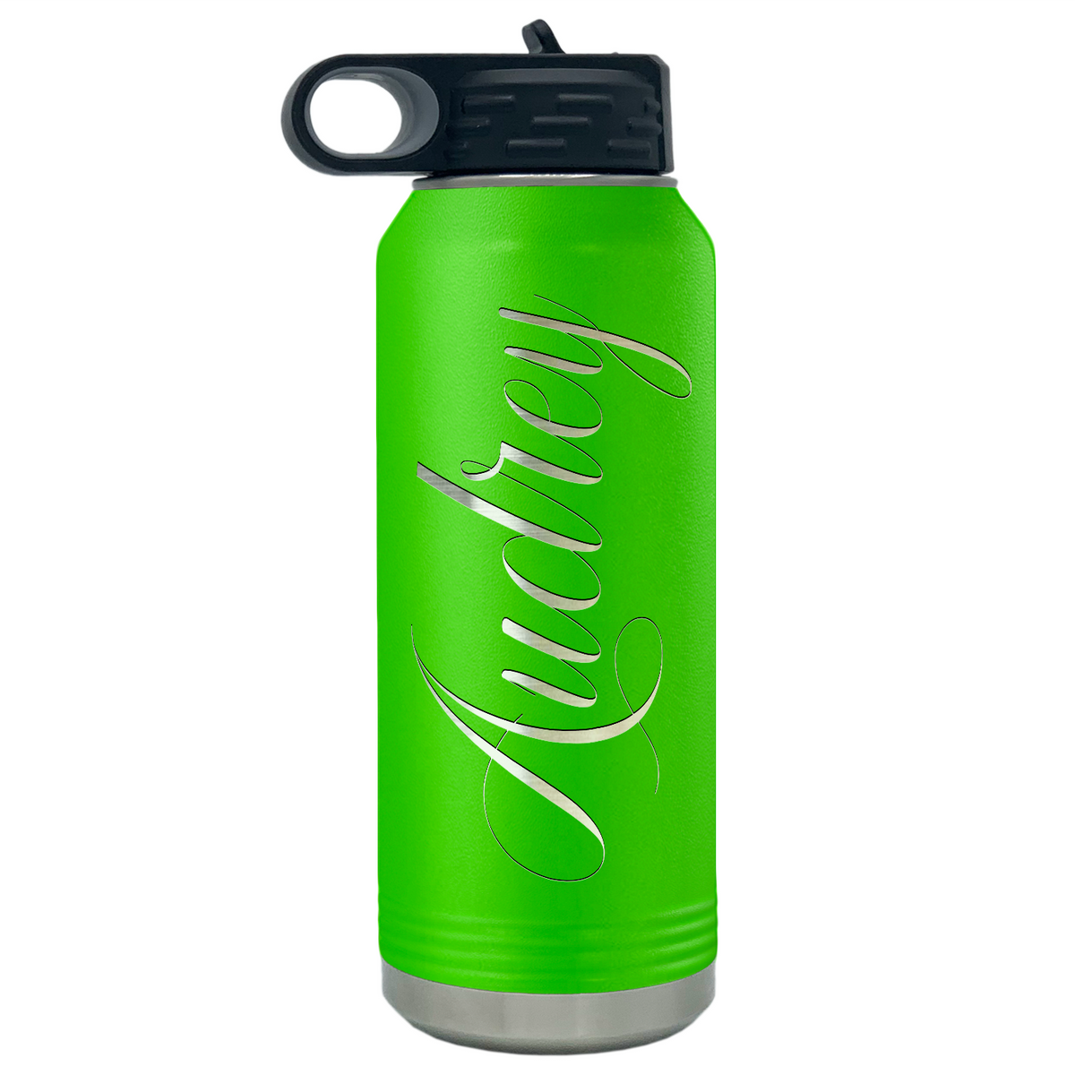 Cuptify Personalized Laser Engraved on Neon Green Sports Bottle