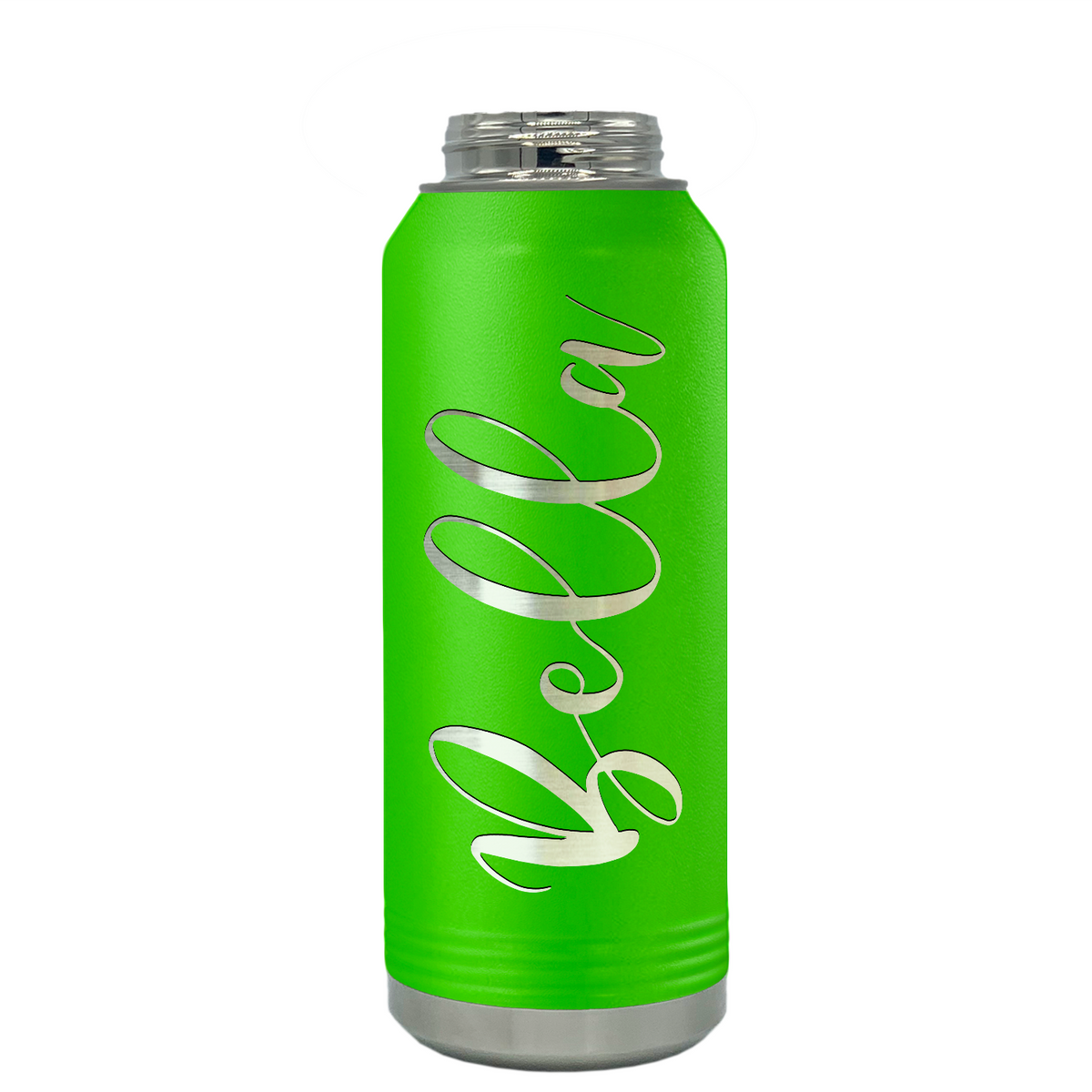 Cuptify Personalized Laser Engraved on Neon Green Sports Bottle