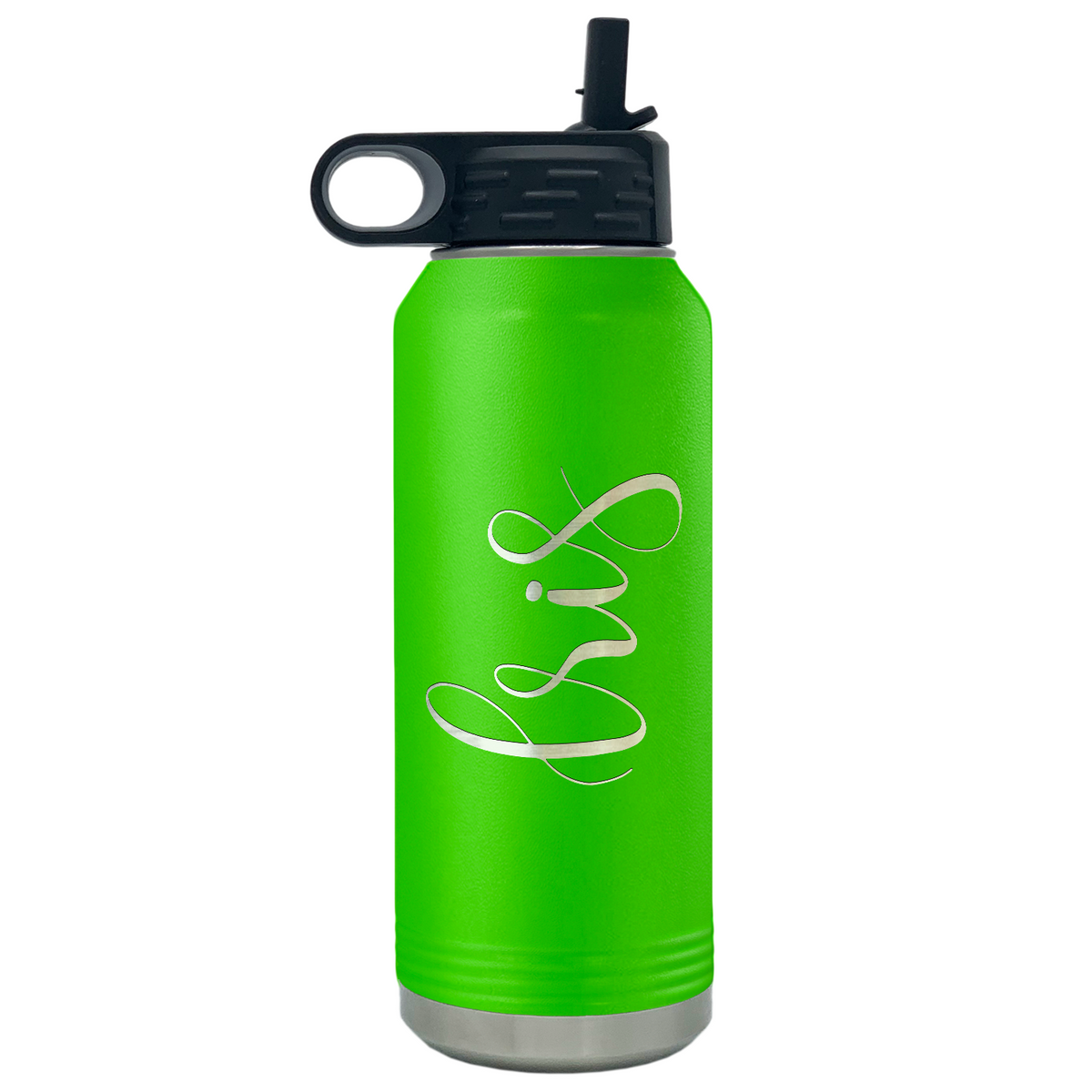 Cuptify Personalized Laser Engraved on Neon Green Sports Bottle