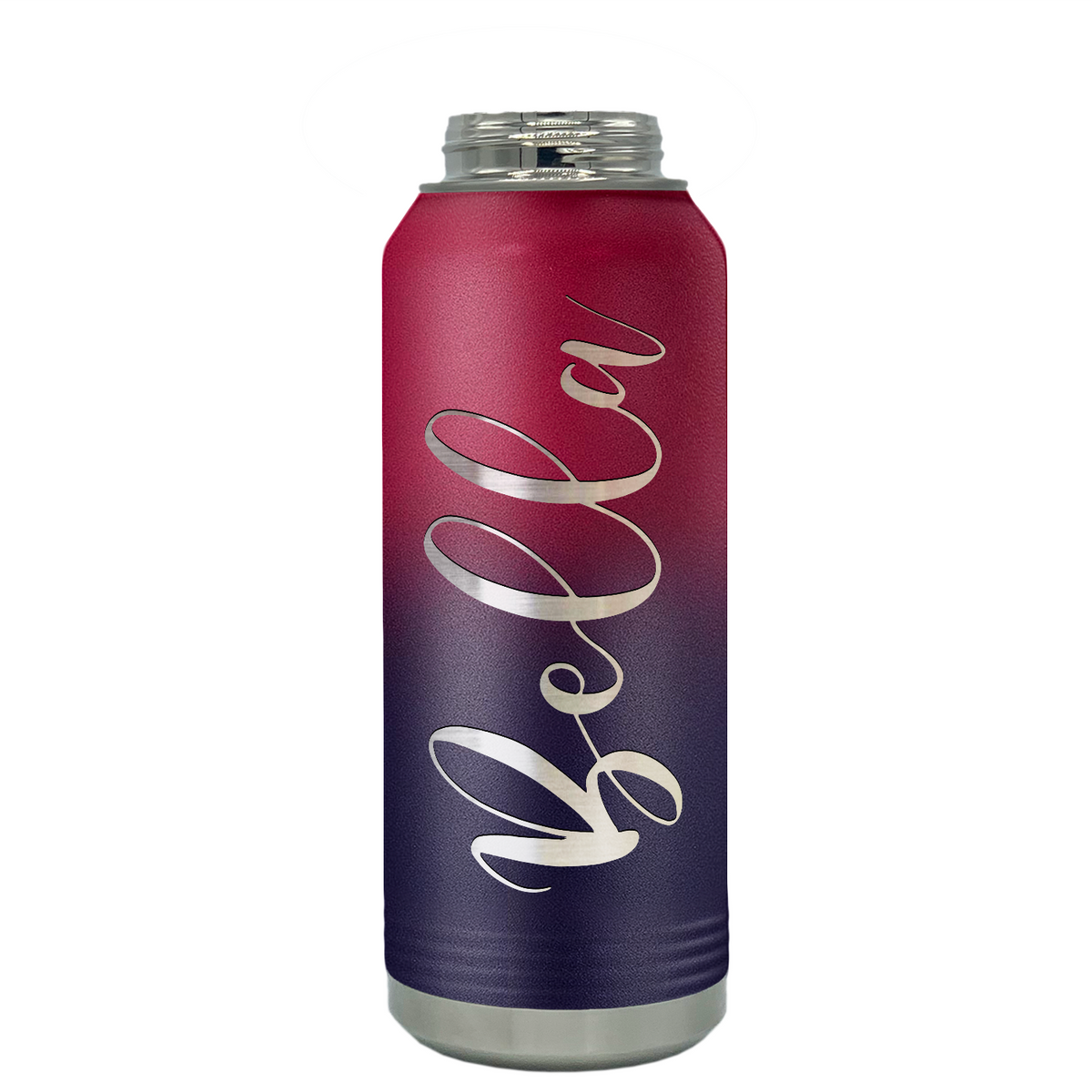 Cuptify Personalized Laser Engraved on Red Navy Blue Ombre Sports Bottle