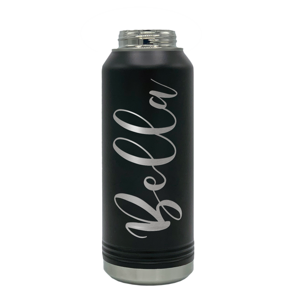 Cuptify Personalized Laser Engraved on Black Sports Bottle