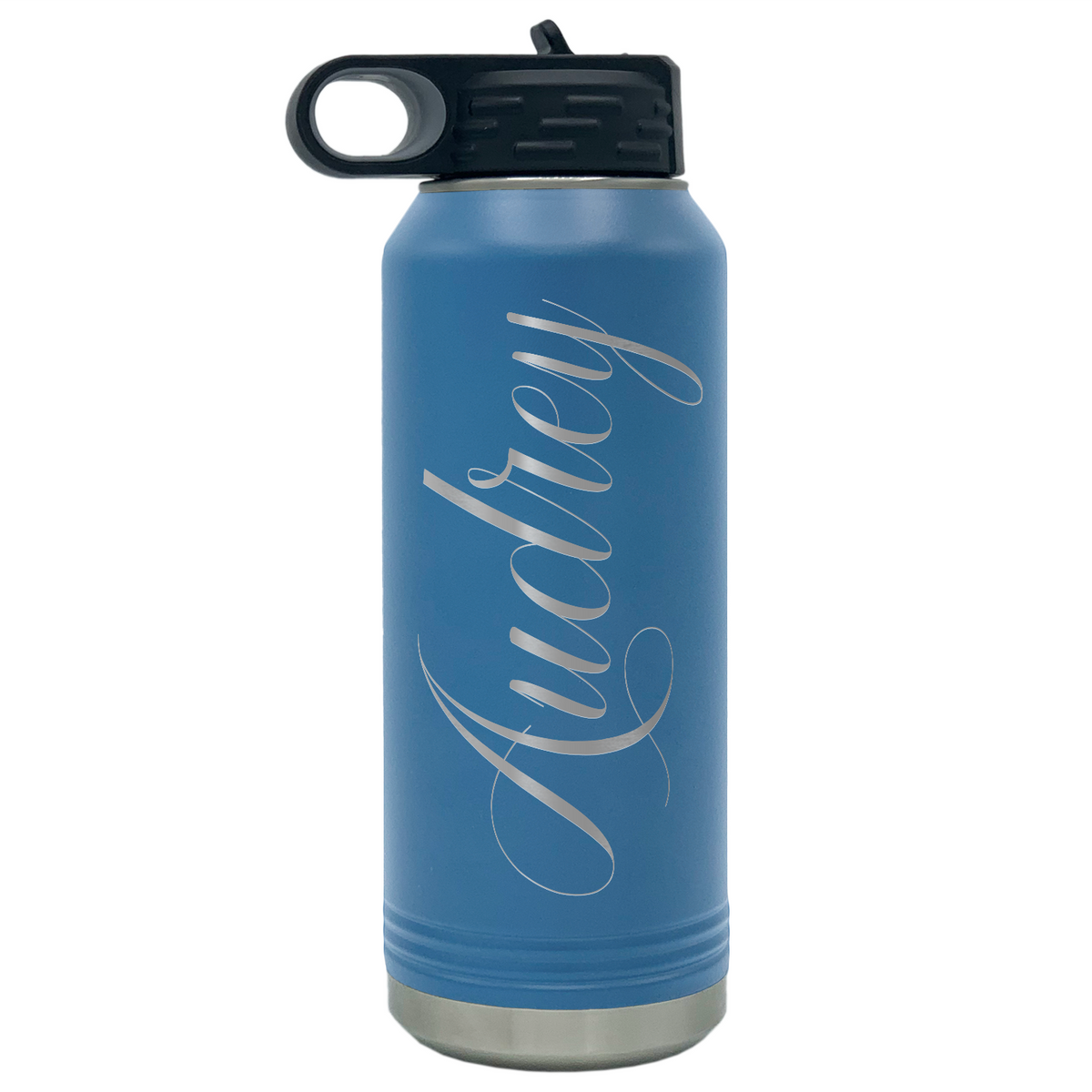 Cuptify Personalized Laser Engraved on Blue Sports Bottle