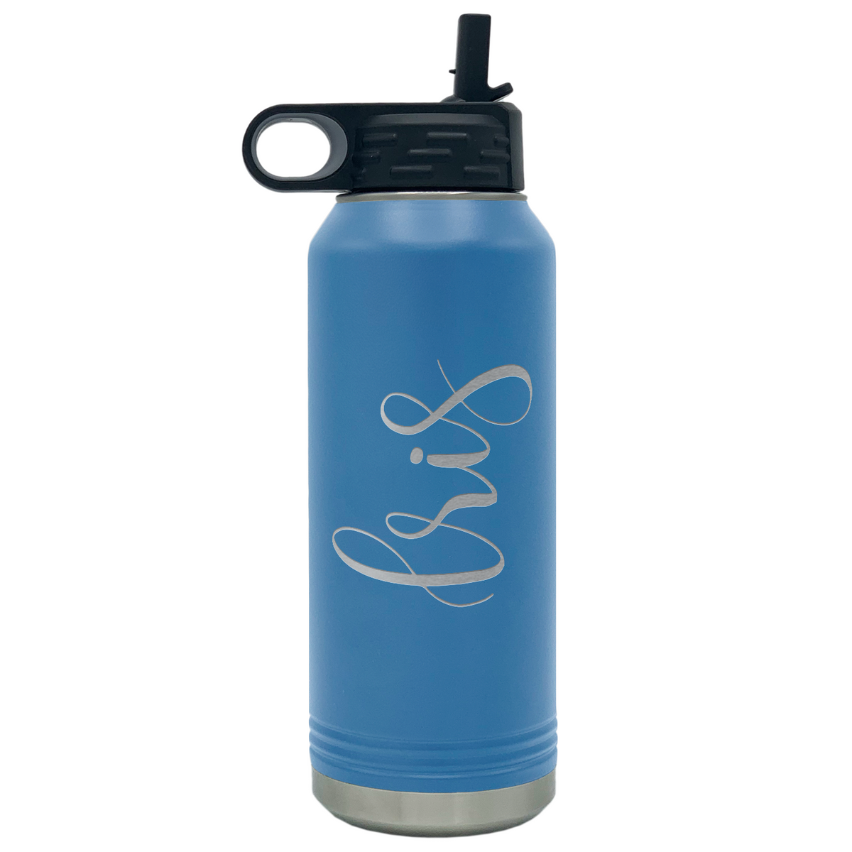 Cuptify Personalized Laser Engraved on Blue Sports Bottle