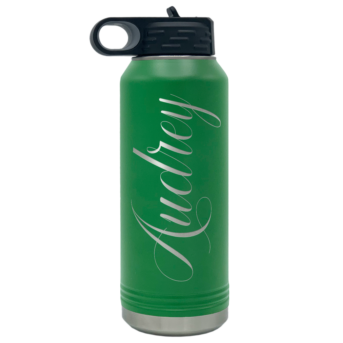 Cuptify Personalized Laser Engraved on Green Sports Bottle