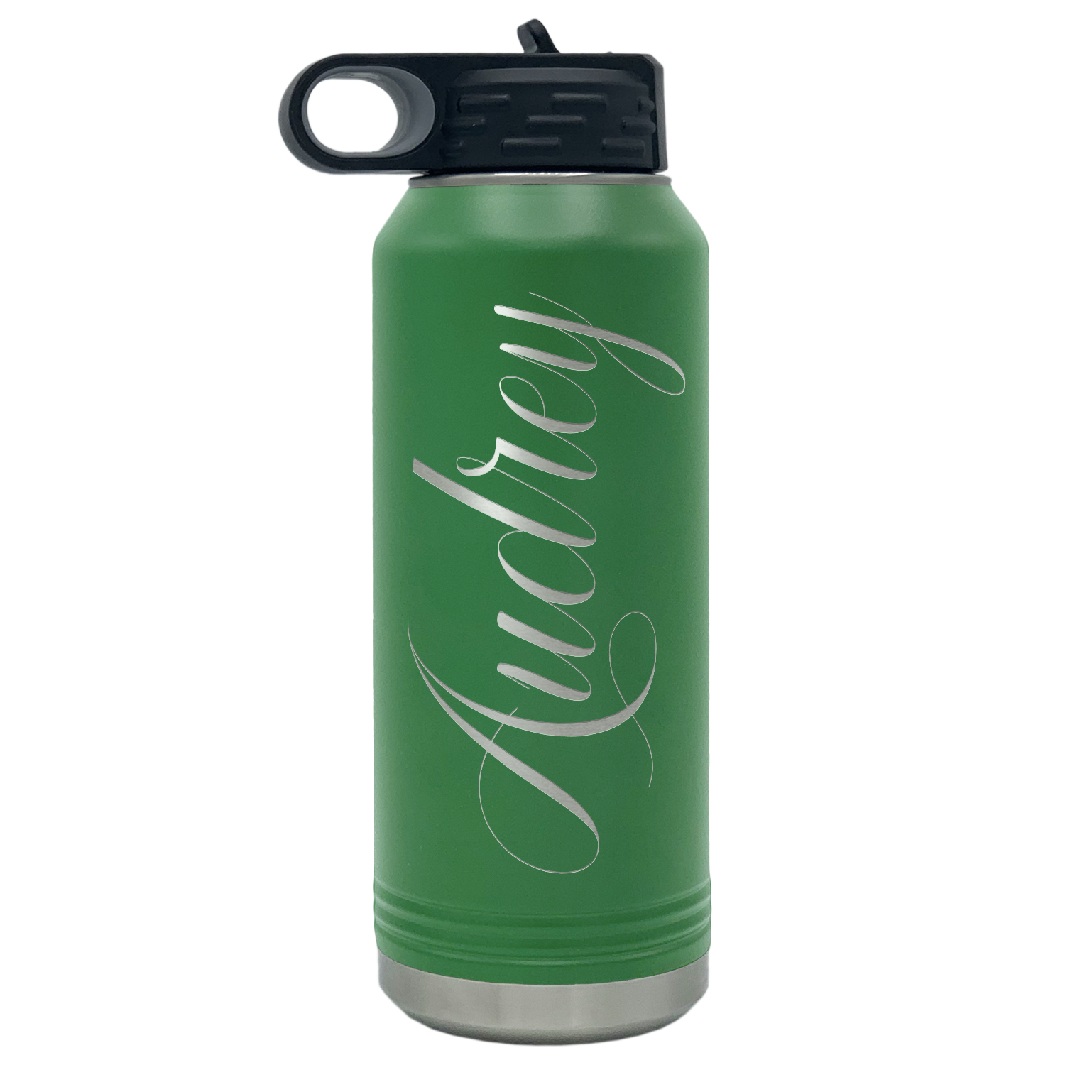 Cuptify Personalized Laser Engraved on Green Sports Bottle