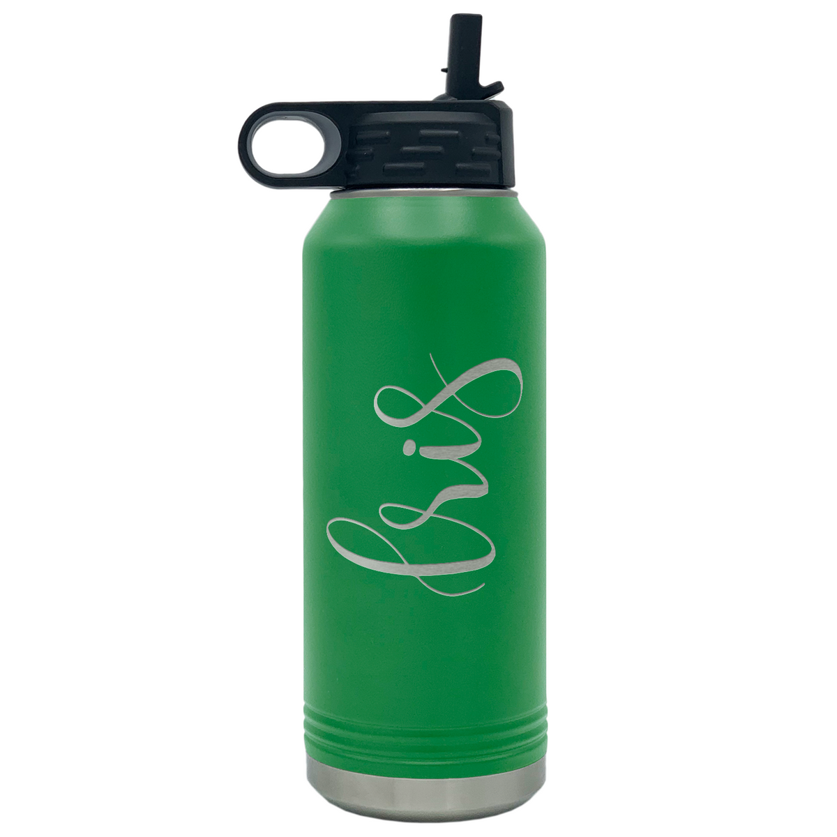 Cuptify Personalized Laser Engraved on Green Sports Bottle