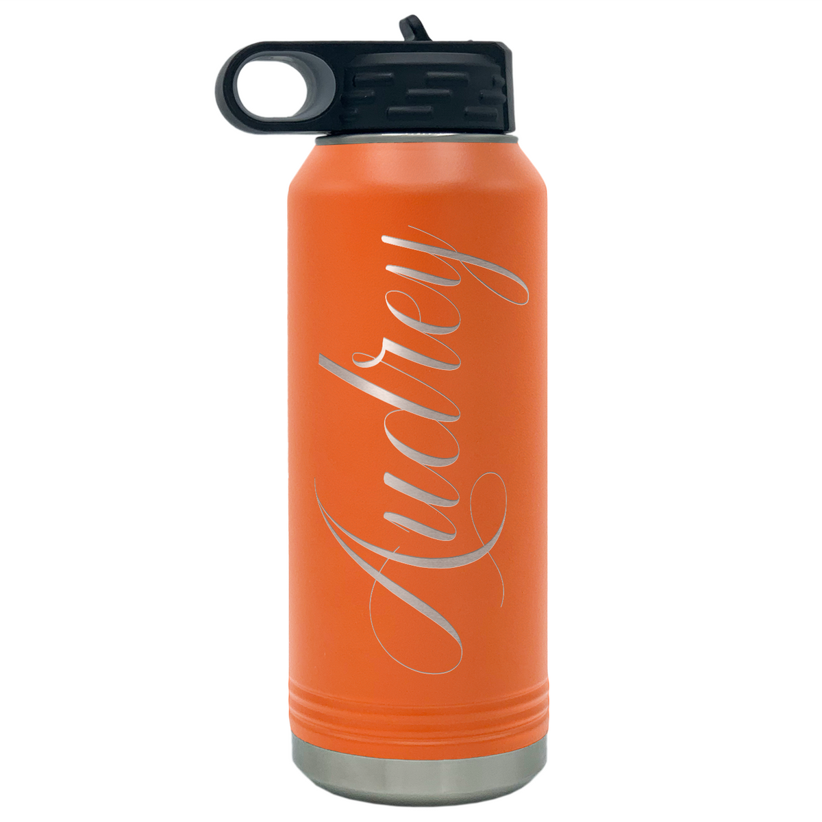Cuptify Personalized Laser Engraved on Orange Sports Bottle