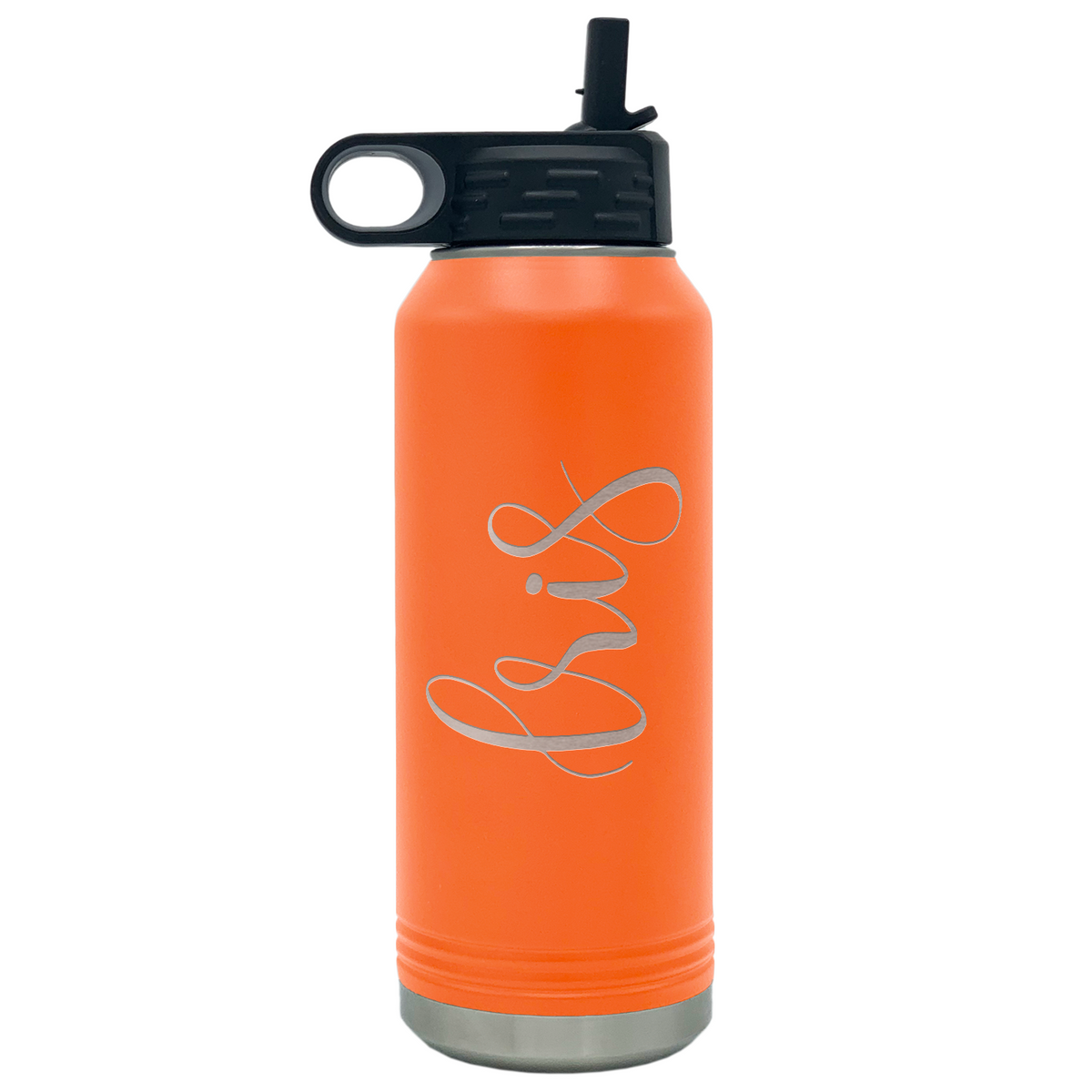 Cuptify Personalized Laser Engraved on Orange Sports Bottle