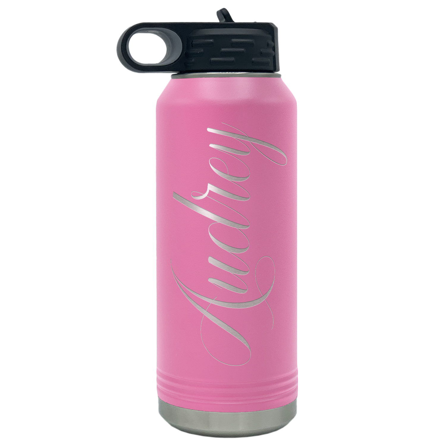 Cuptify Personalized Laser Engraved on Pink Sports Bottle