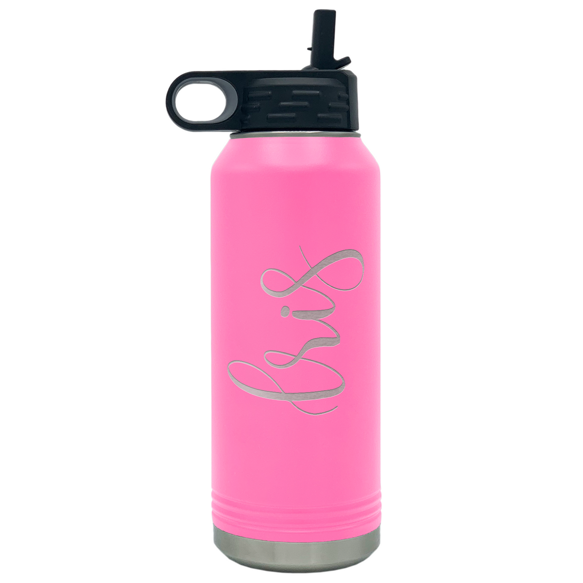 Cuptify Personalized Laser Engraved on Pink Sports Bottle