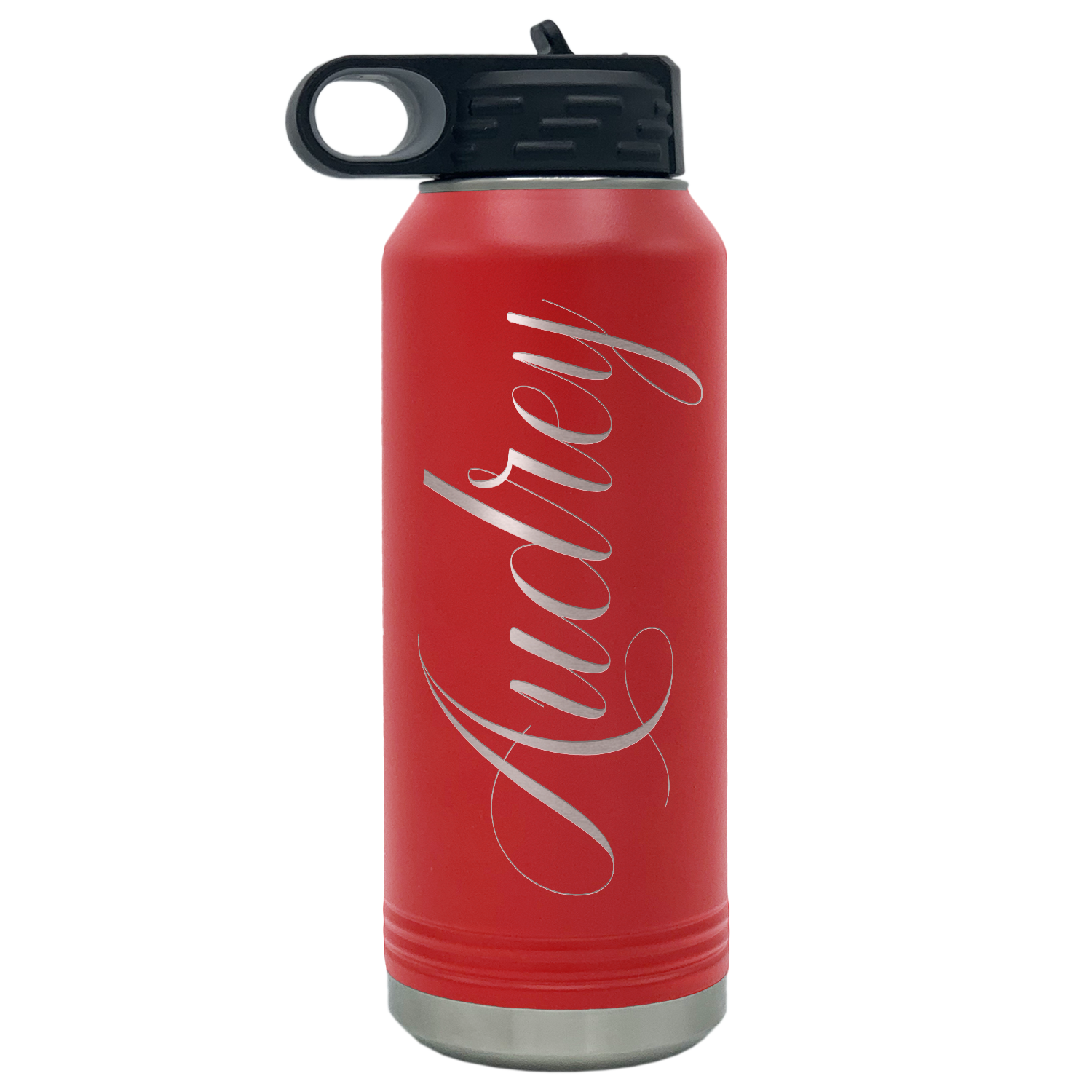 Cuptify Personalized Laser Engraved on Red Sports Bottle