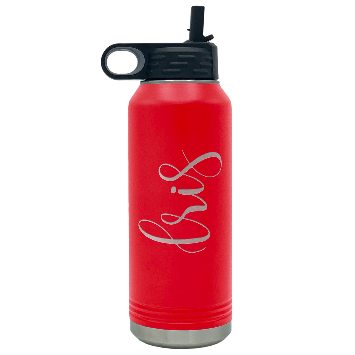 Cuptify Personalized Laser Engraved on Red Sports Bottle