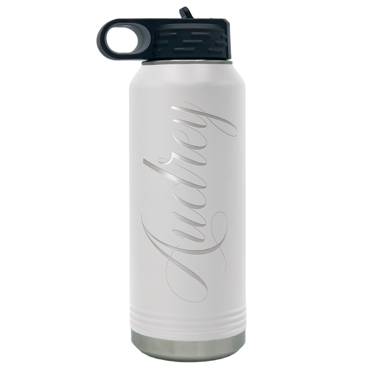 Cuptify Personalized Laser Engraved on White Sports Bottle