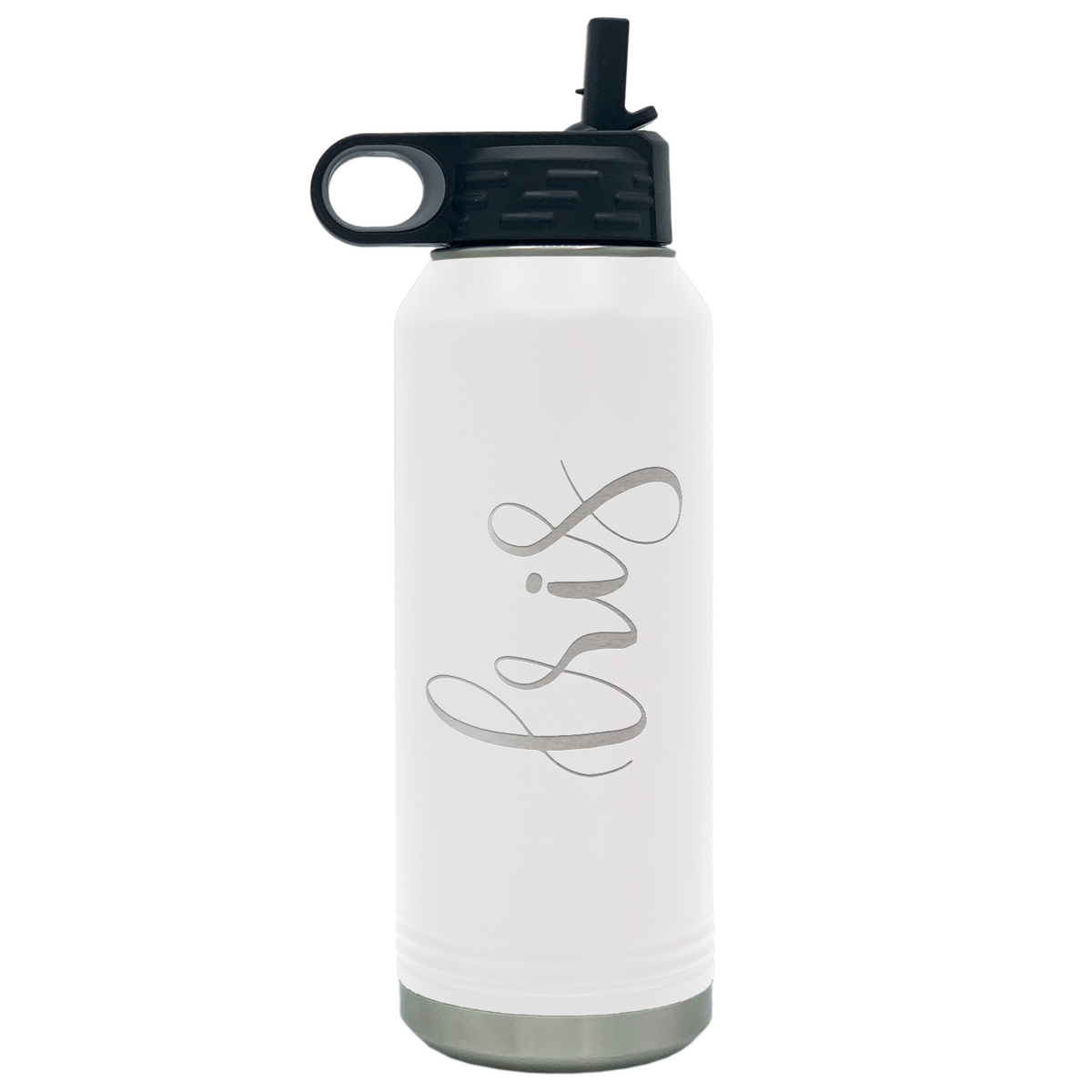 Cuptify Personalized Laser Engraved on White Sports Bottle