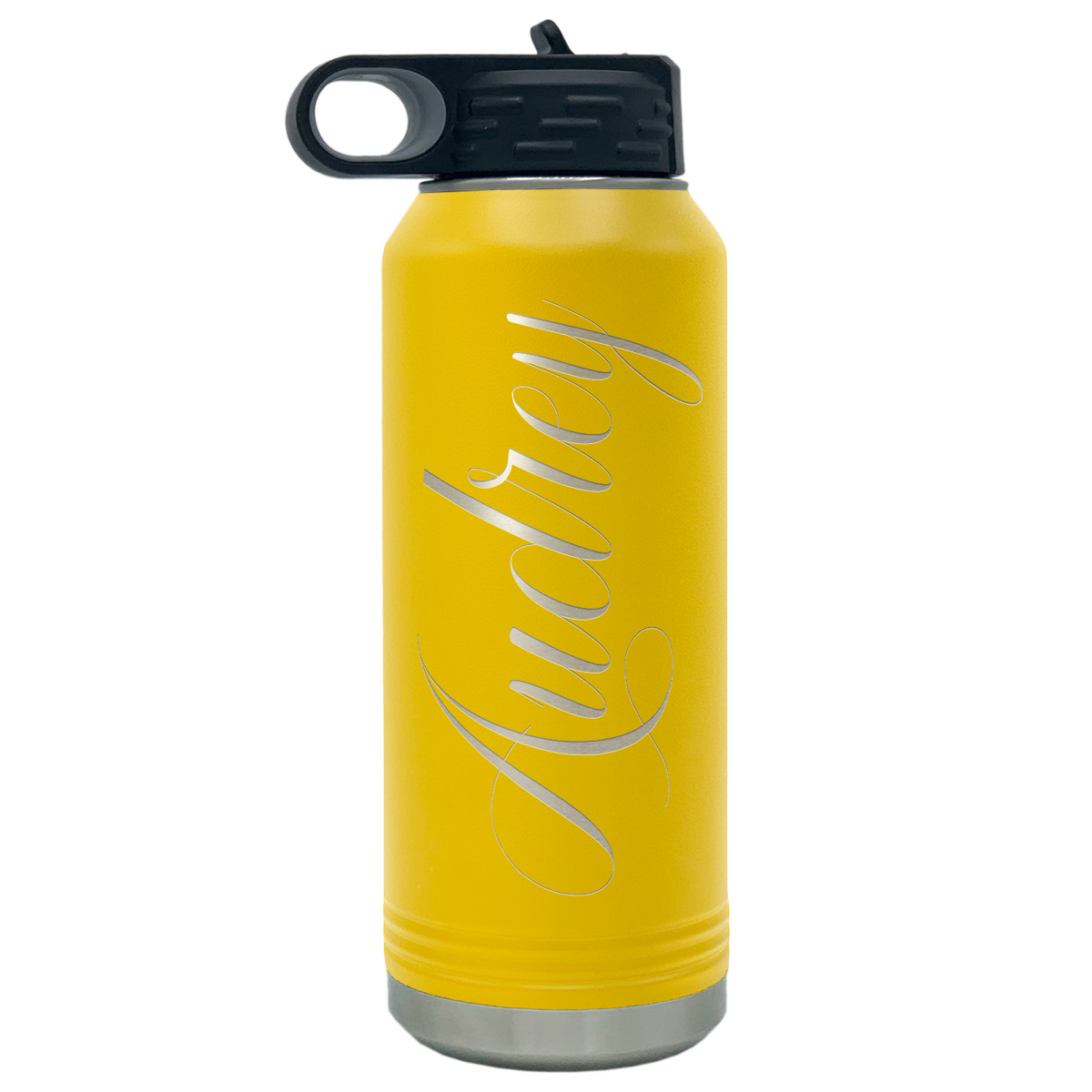 Cuptify Personalized Laser Engraved on Yellow Sports Bottle