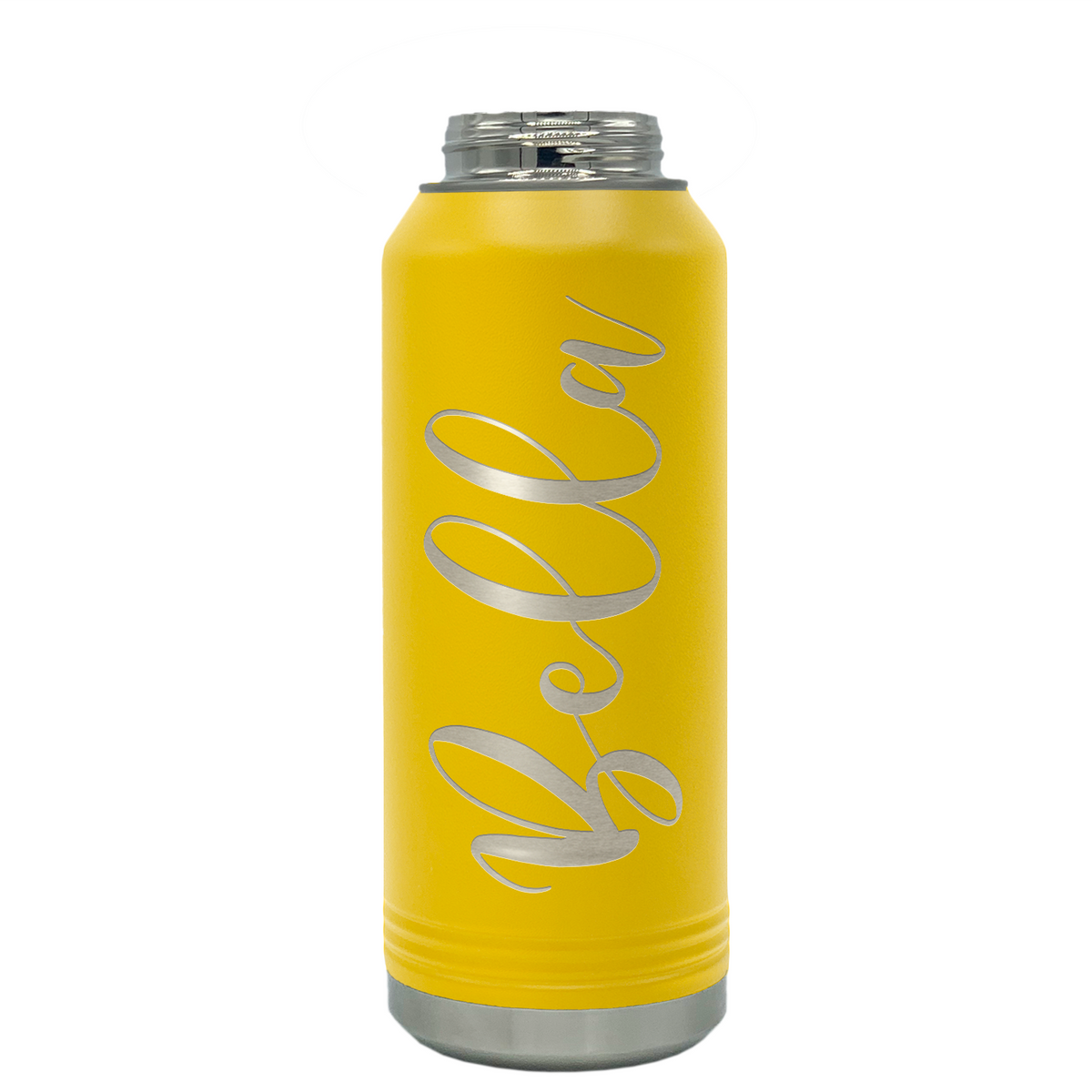 Cuptify Personalized Laser Engraved on Yellow Sports Bottle
