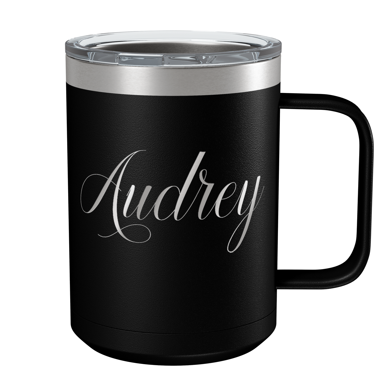 Cuptify Personalized Engraved 15 oz Stainless Steel Coffee Mug - Black