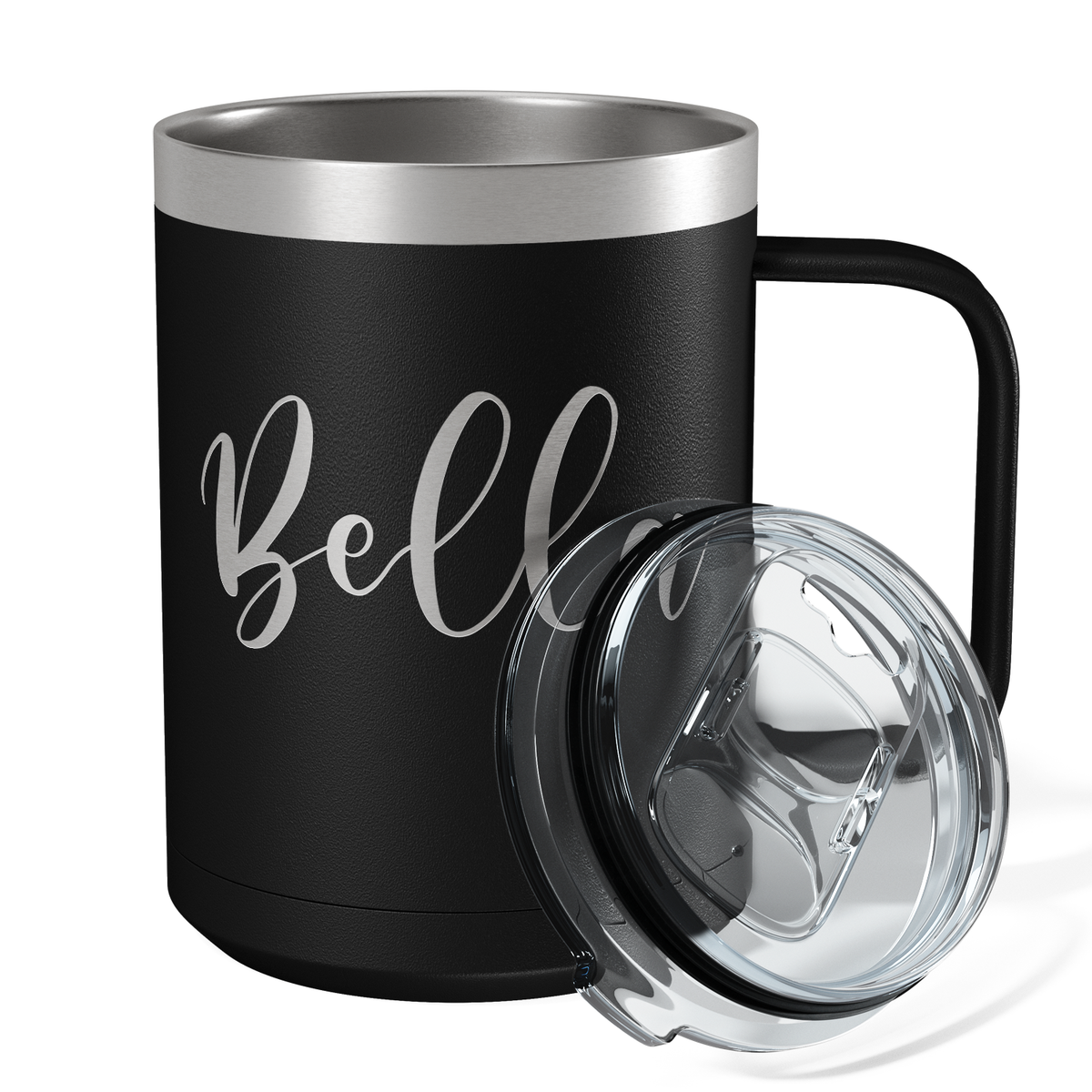 Cuptify Personalized Engraved 15 oz Stainless Steel Coffee Mug - Black