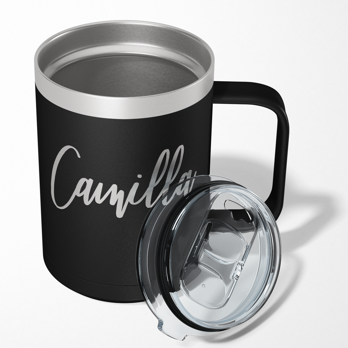 Cuptify Personalized Engraved 15 oz Stainless Steel Coffee Mug - Black