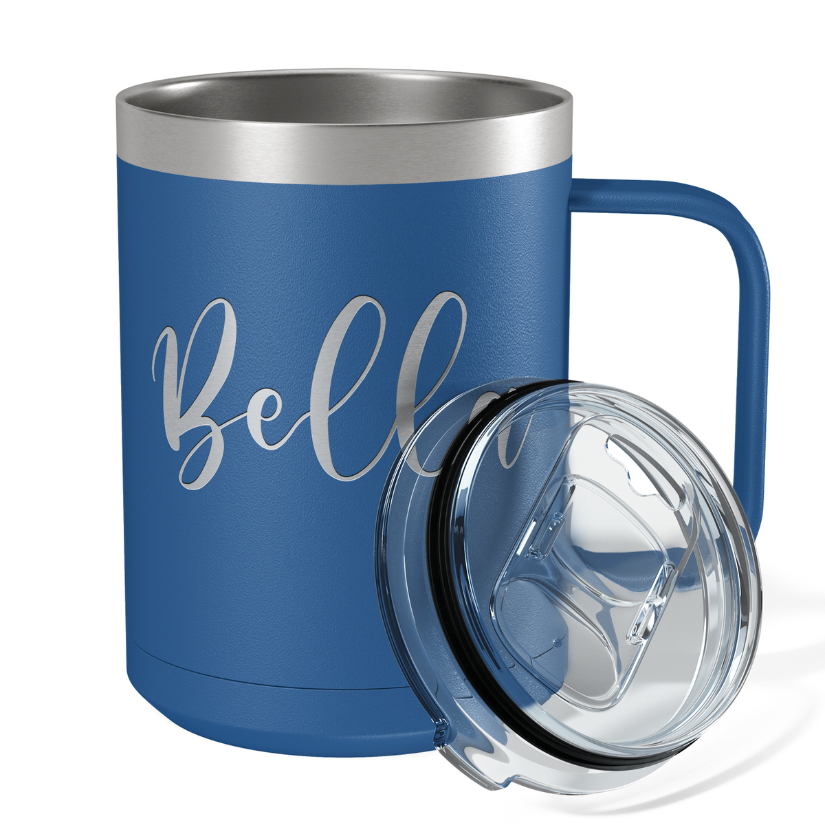 Cuptify Personalized Engraved 15 oz Stainless Steel Coffee Mug - Blue
