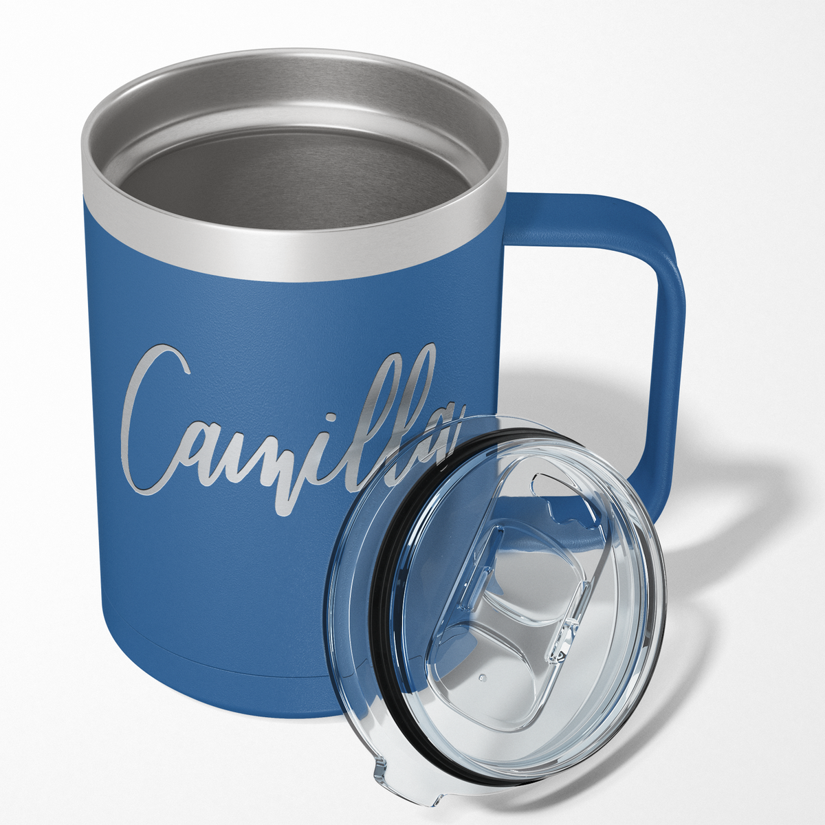 Cuptify Personalized Engraved 15 oz Stainless Steel Coffee Mug - Blue