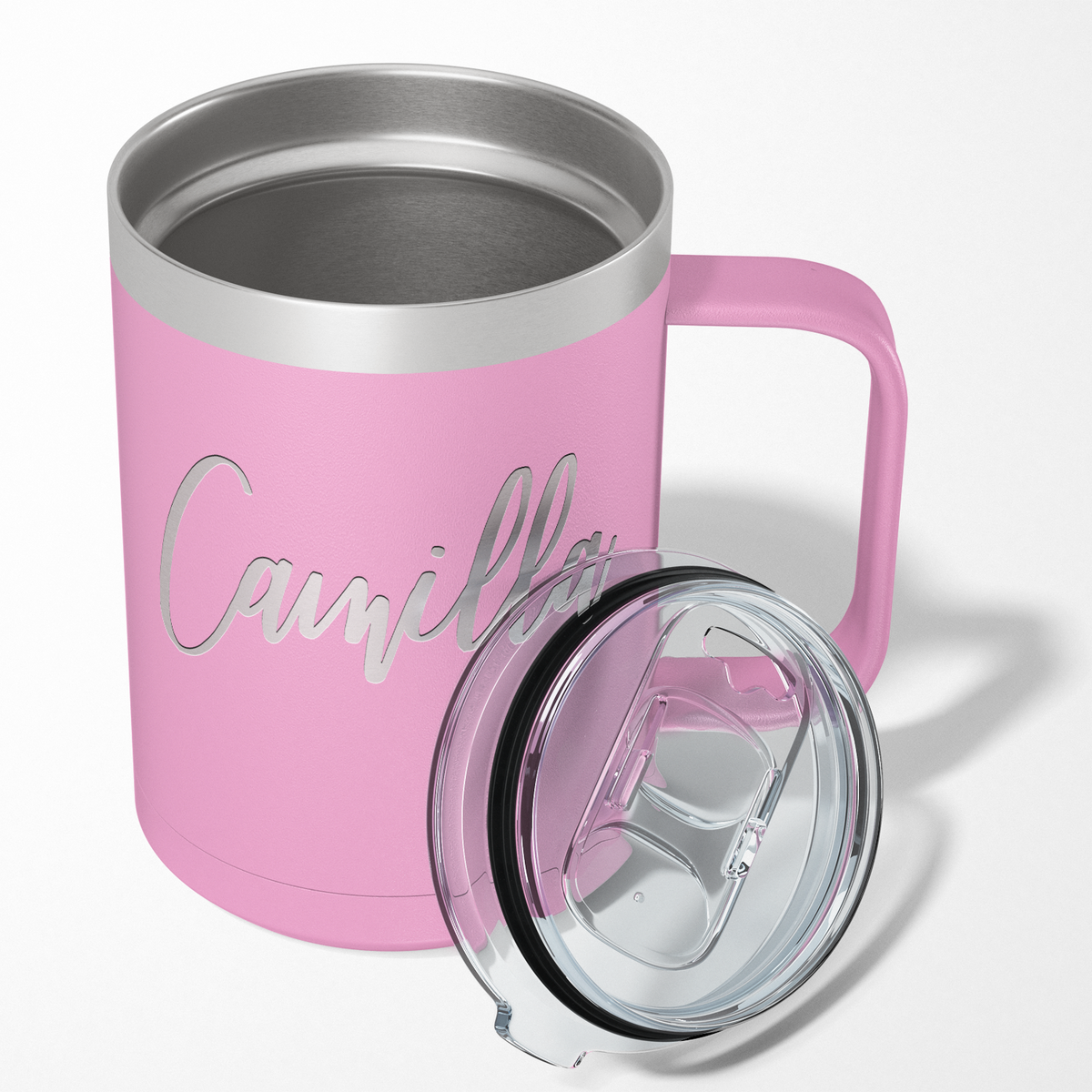 Cuptify Personalized Engraved 15 oz Stainless Steel Coffee Mug - Blush